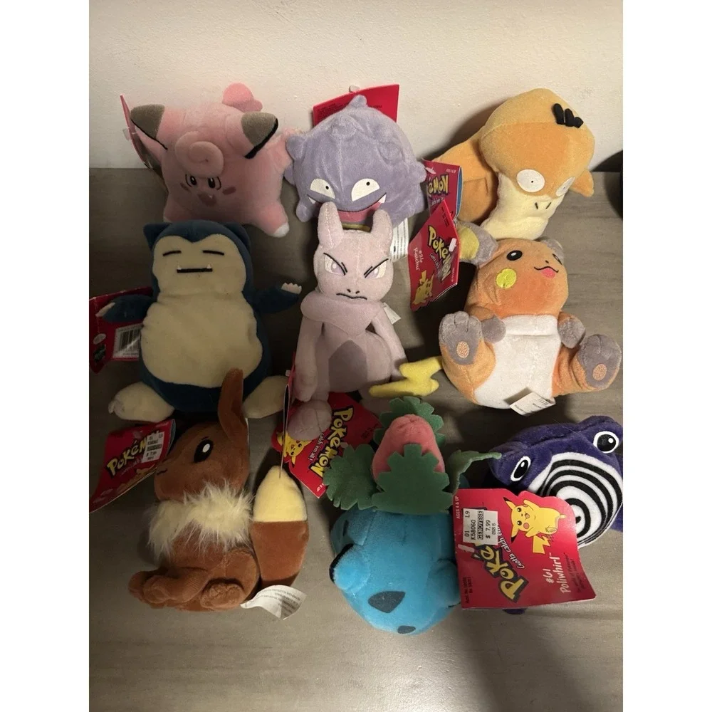Vintage Pokemon Plush with Tags in Original 90s Mewtwo Snorlax Pysduck Lot